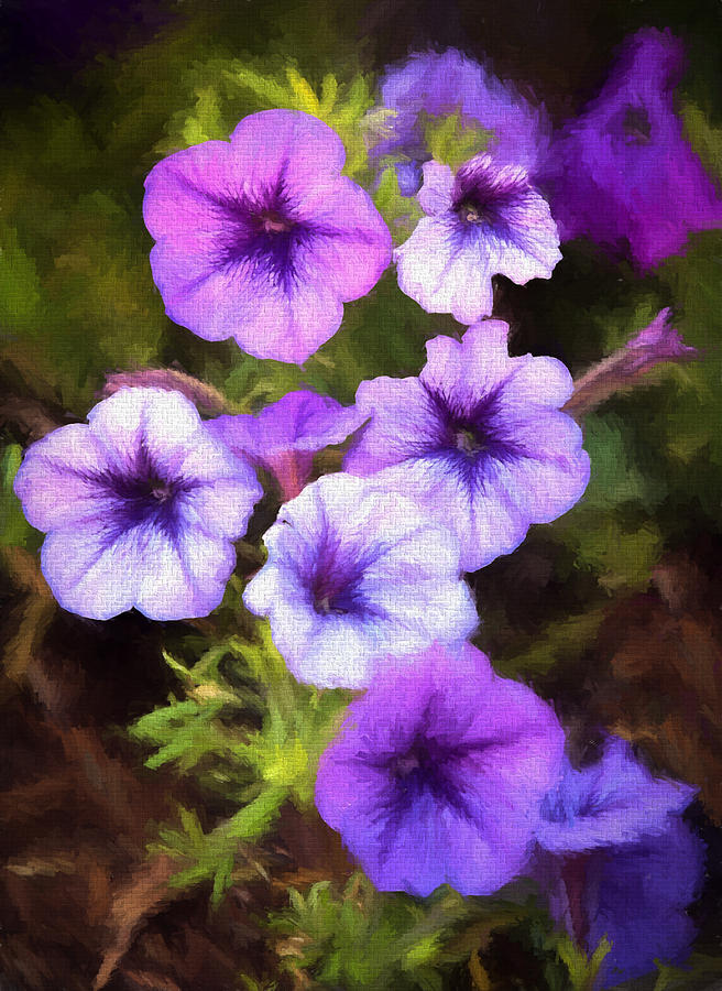 Purple Floral Painting with Texture Photograph by Linda Phelps