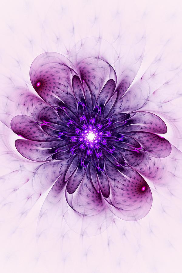 Single Purple Flower Digital Art by Anastasiya Malakhova