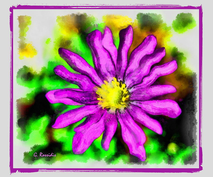Purple flower Painting by George Rossidis