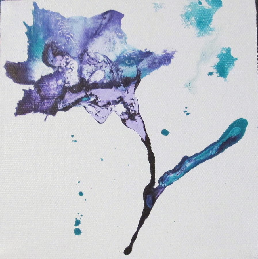 Abstract Flower Painting - Purple Flower by Mary Kay Holladay