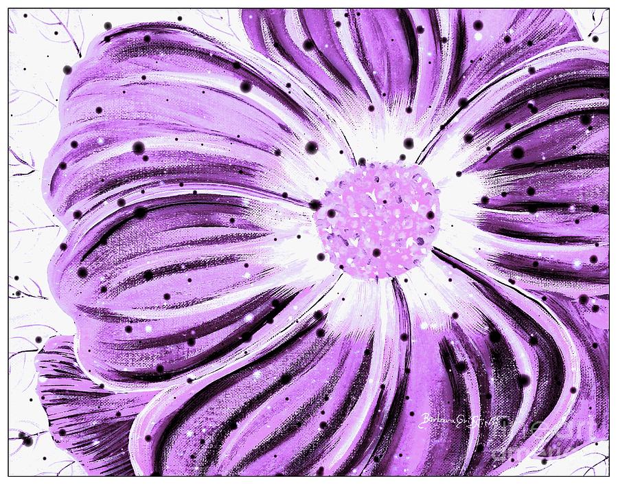 Purple Flower with Polkadots Painting by Barbara A Griffin
