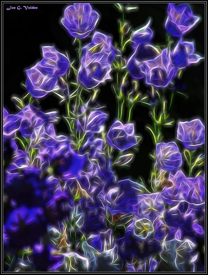 Purple Flowers Painting by Jon Volden