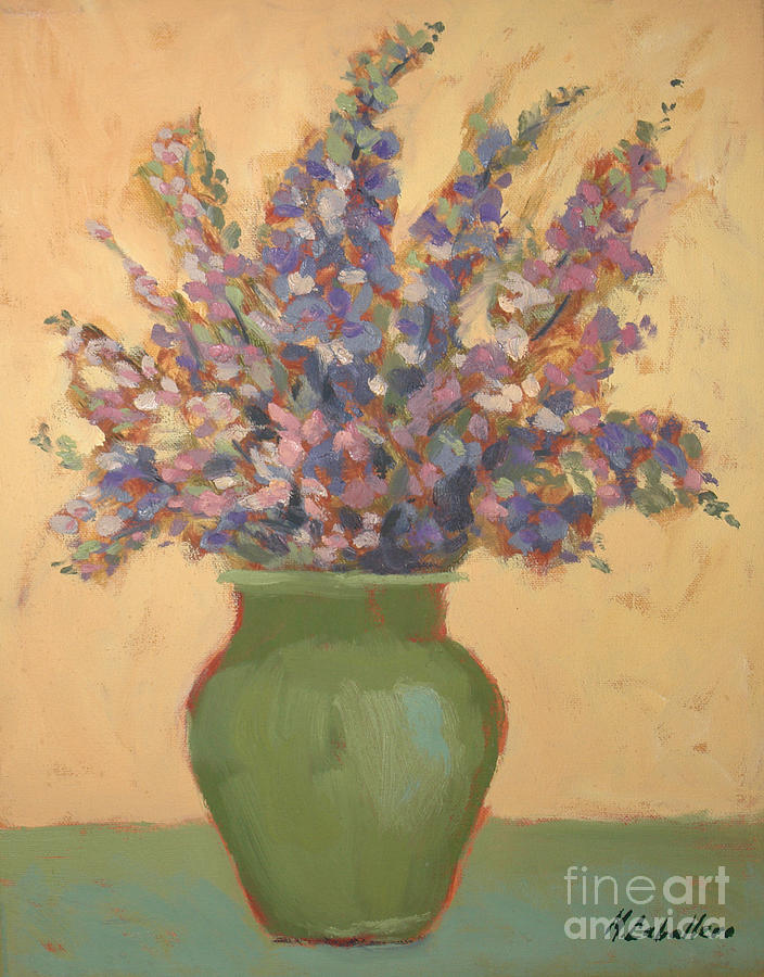 Purple flowers Painting by Monica Elena