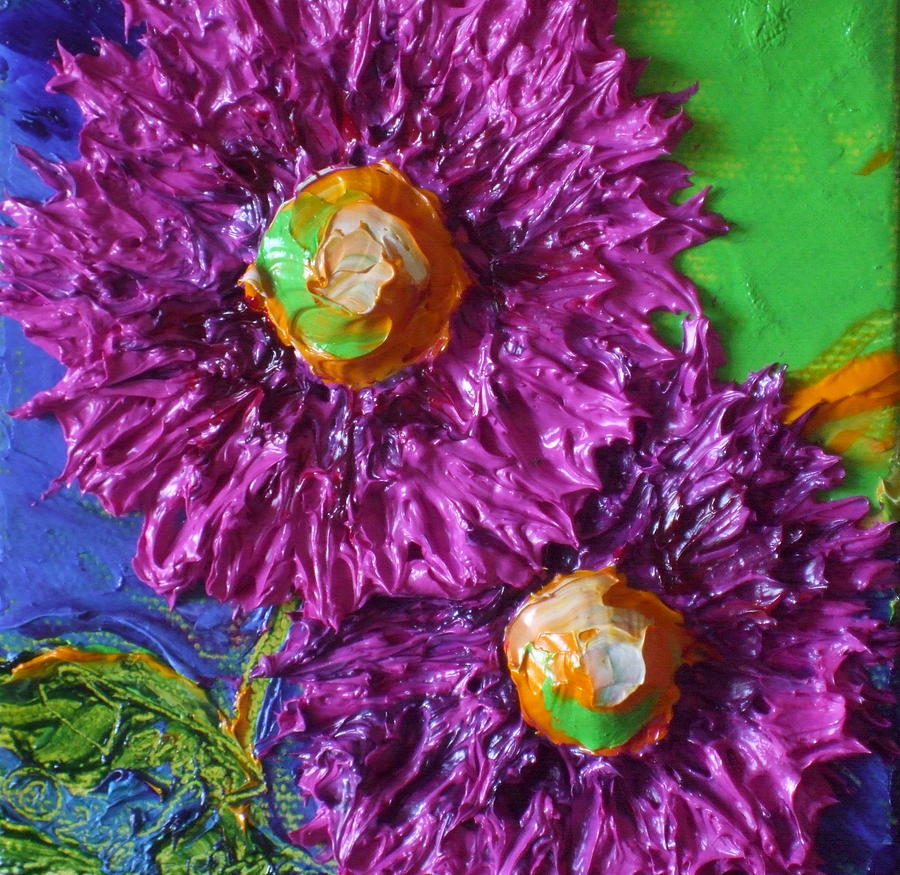 Purple Flowers Painting by Paris Wyatt Llanso