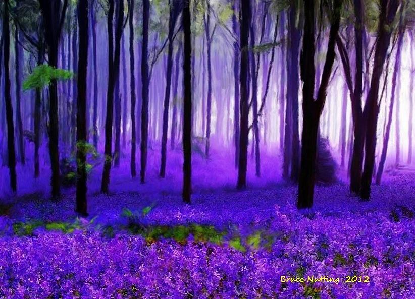 Tree Painting - Purple Forest by Bruce Nutting