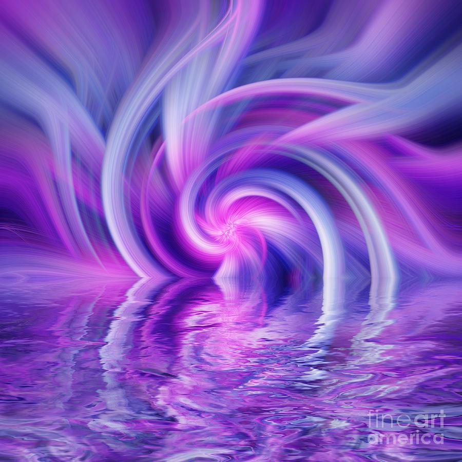 Sunset Digital Art - Purple Fractal Sunset by Aimelle Ml