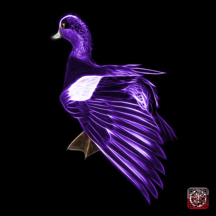 Purple Fractal Wigeon 7702 - BB Mixed Media by James Ahn