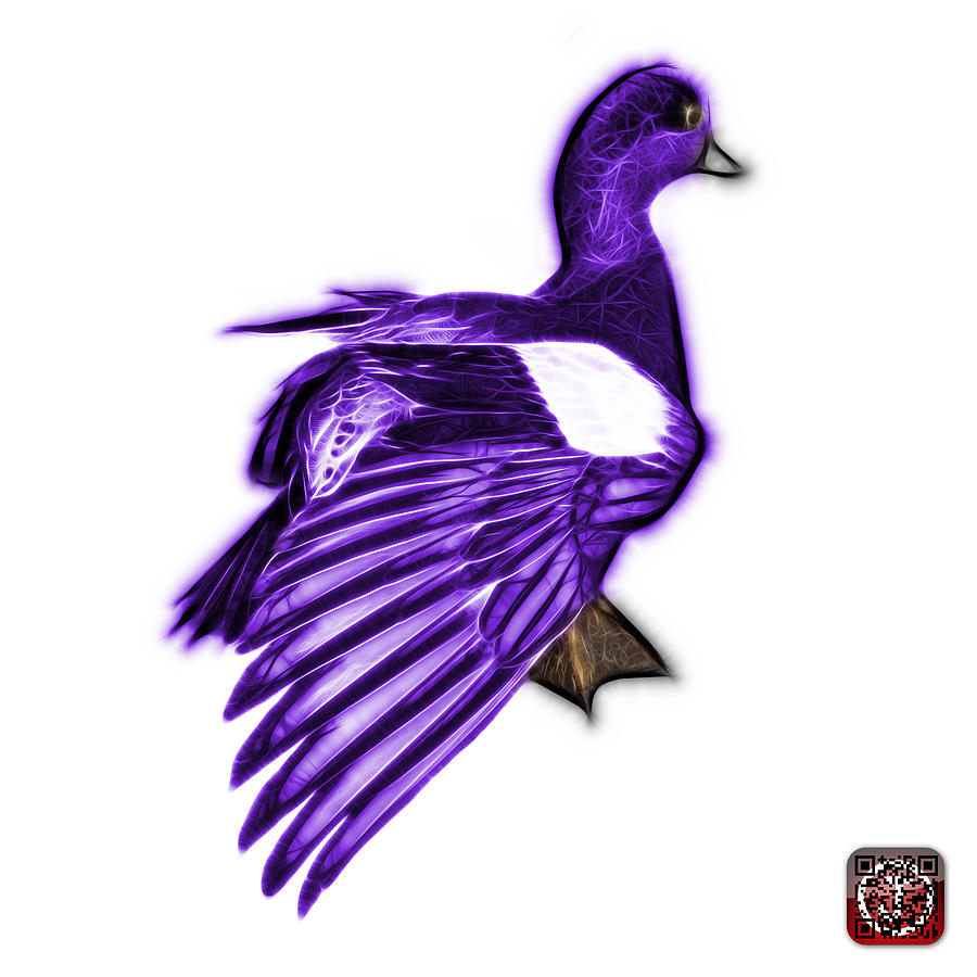 Purple Fractal Wigeon 7702 - WB Mixed Media by James Ahn