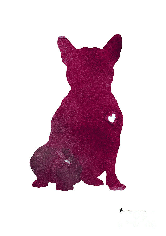 Dog Painting - Purple french bulldog watercolor art print painting by Joanna Szmerdt