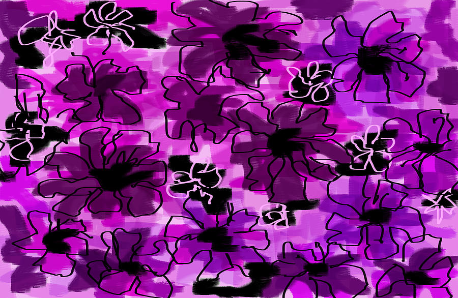 Purple Garden Digital Art by Sladjana Lazarevic