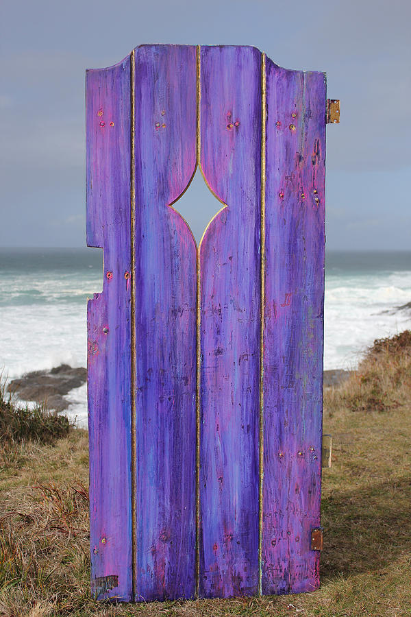 Gold Painting - Purple Gateway to the Sea  by Asha Carolyn Young