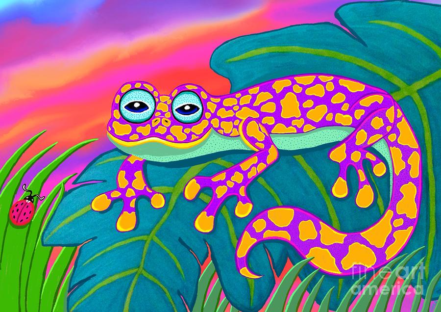 Purple Gecko Painting by Nick Gustafson