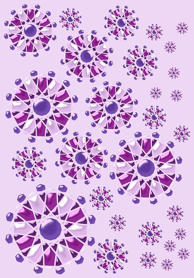 Abstract Digital Art - Purple Gems by Anastasiya Malakhova