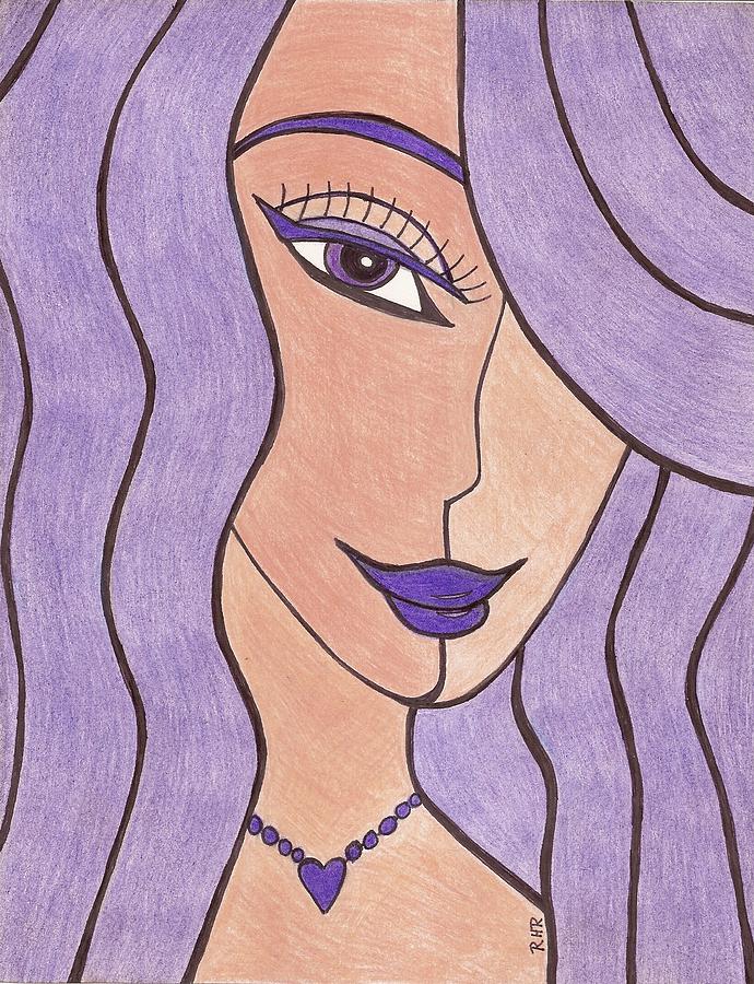 Purple Girl Drawing by Ray Ratzlaff