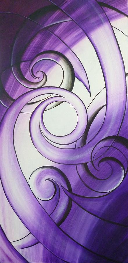 Purple Glass Koru Painting by Reina Cottier