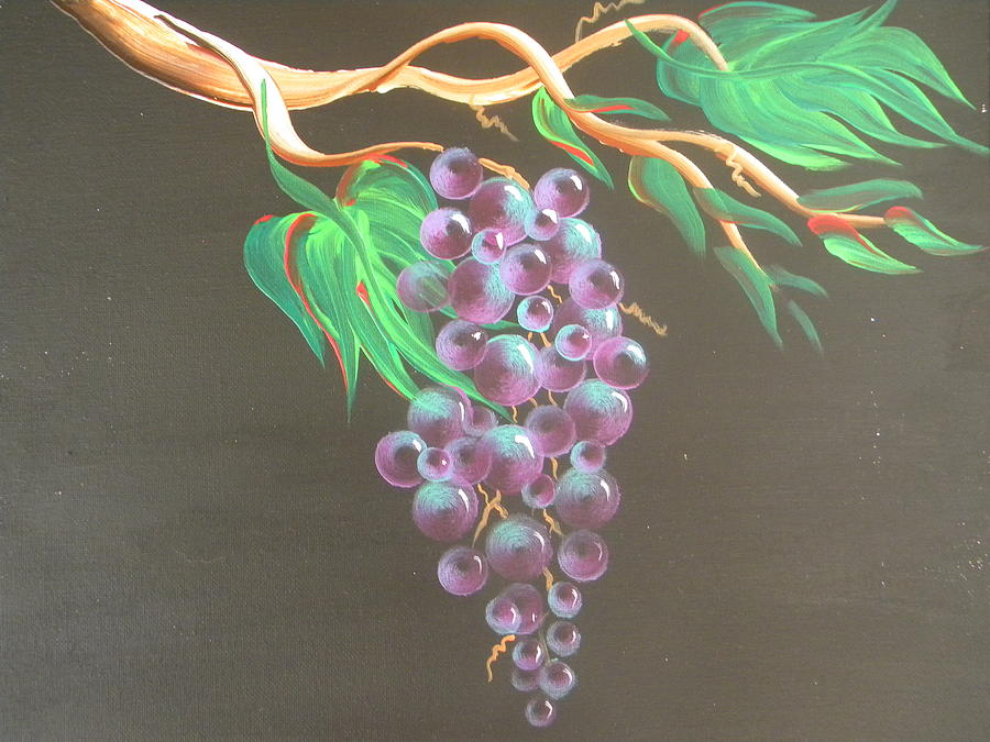 Purple Grapes 2 Painting by Eric Johansen