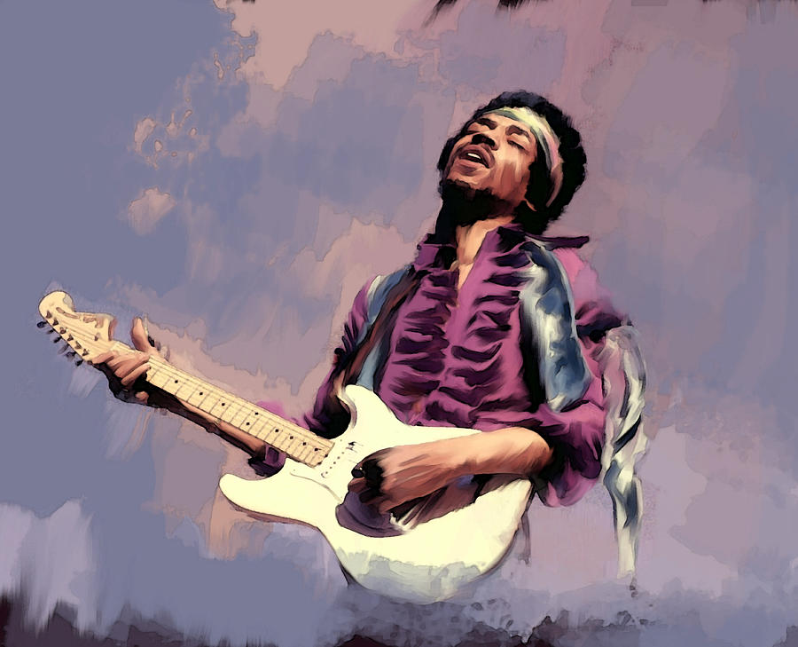 Jimi Hendrix Purple Haze  Painting by Iconic Images Art Gallery David Pucciarelli