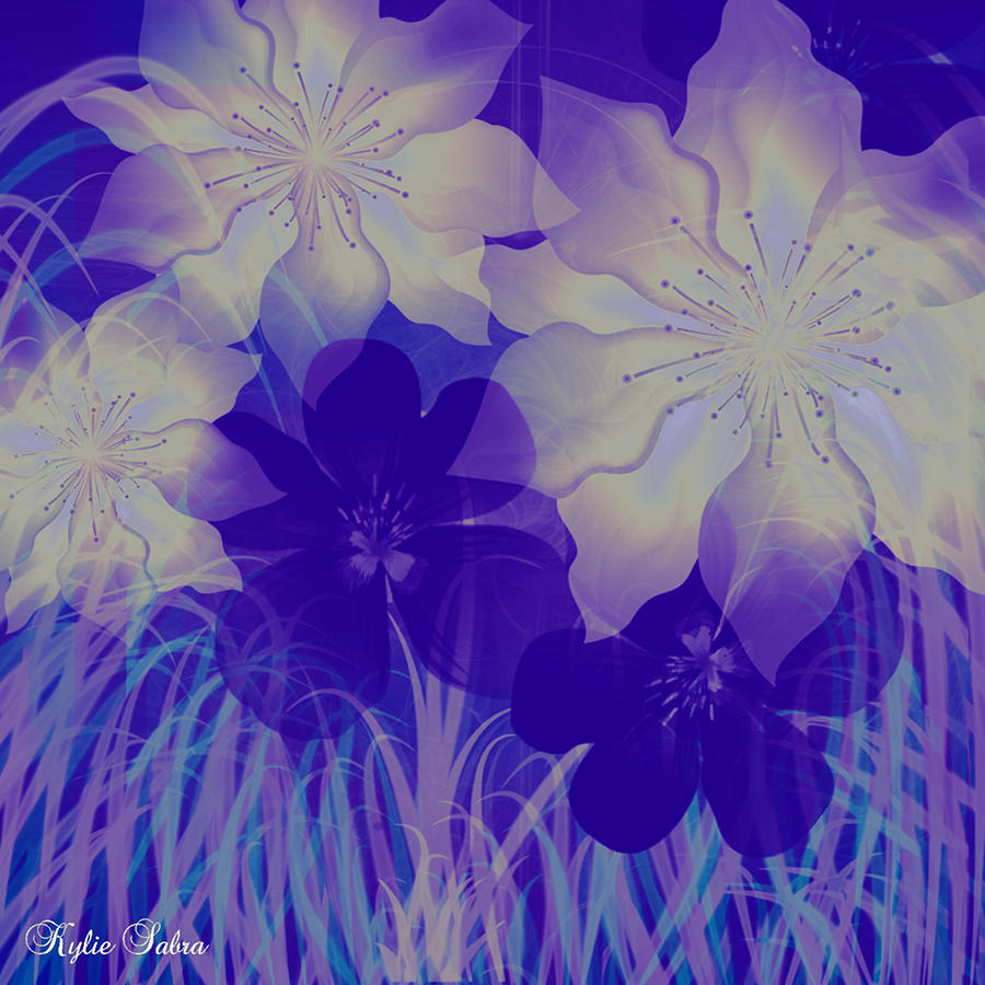 Flower Digital Art - Purple Haze by Kylie Sabra