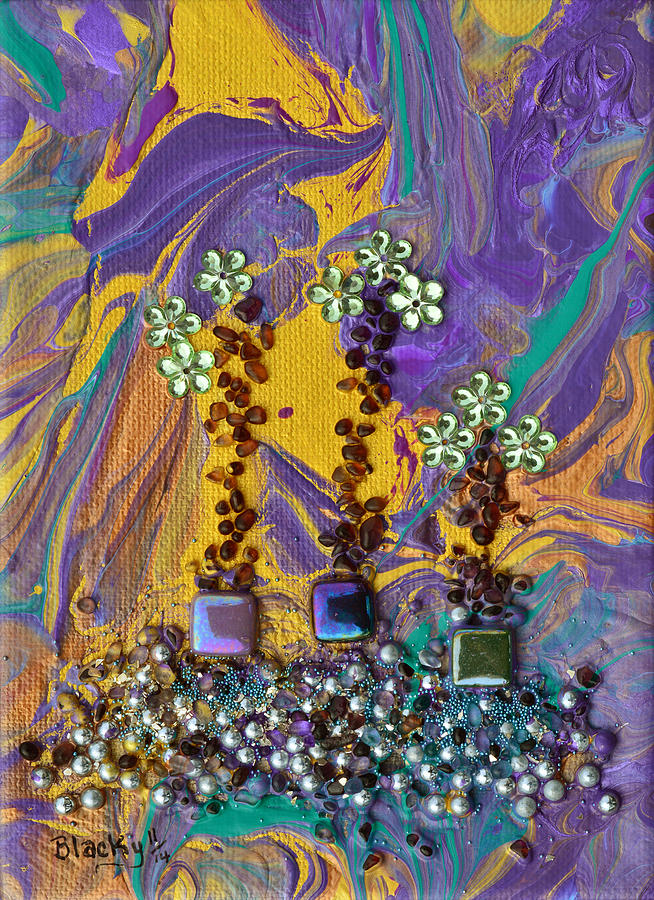 Purple Haze Pot Garden Painting by Donna Blackhall