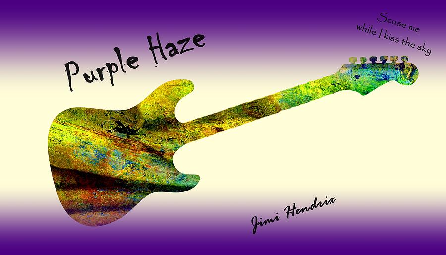 Purple Haze Scuse Me While I Kiss the Sky Hendrix Painting by David Dehner