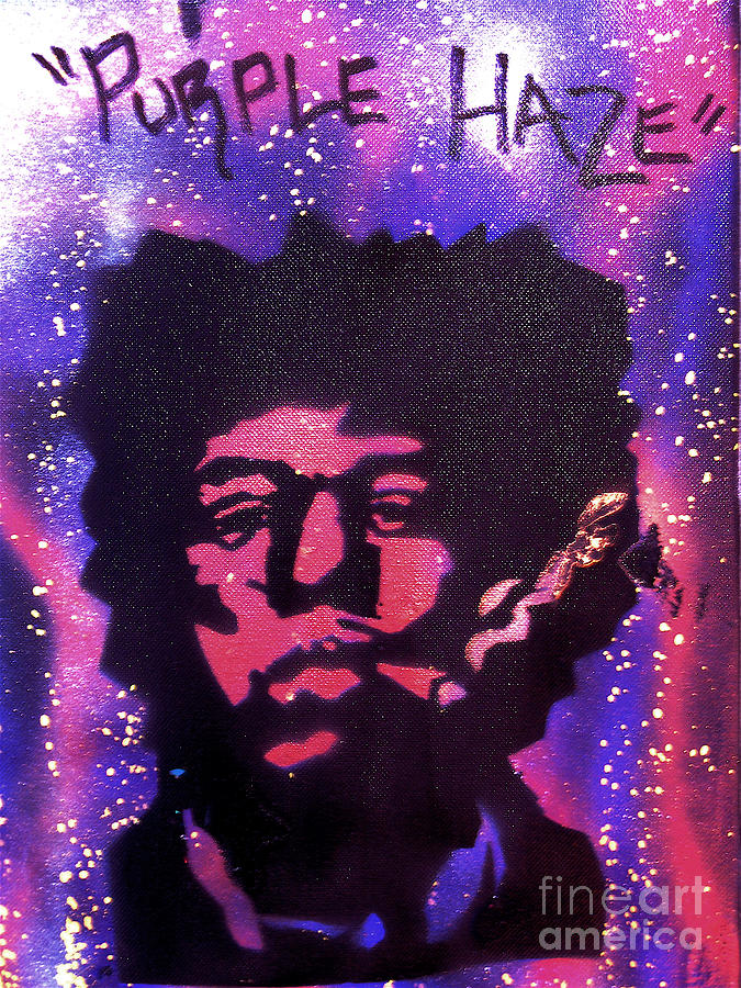Jimi Hendrix Painting - Purple Hazed by Tony B Conscious