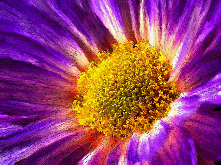 Purple HDR Flower Macro Painting by Bruce Nutting