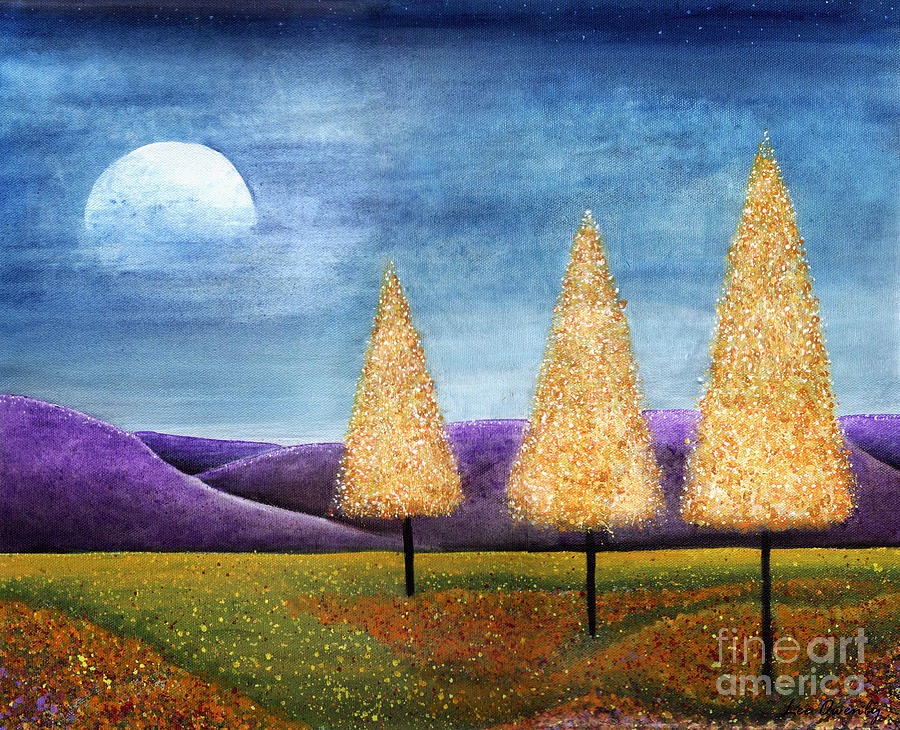 Purple Hills Painting by Lee Owenby