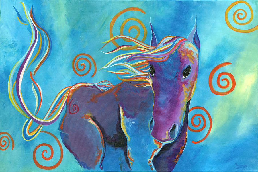 Purple Horse Painting By Deni Fearman Fine Art America