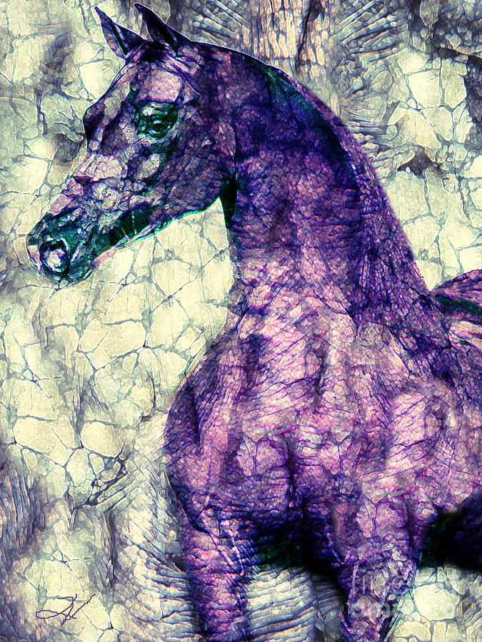 Purple Horse Mixed Media by Larissa Vishtell Fine Art America