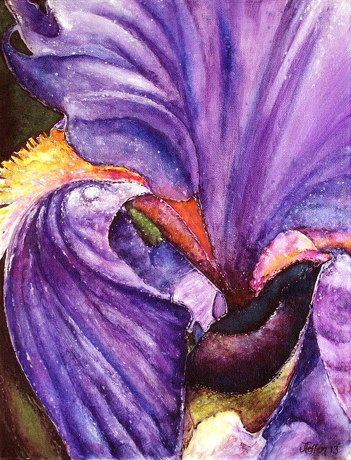 Purple Iris - 1 Painting by Jennifer Steffen