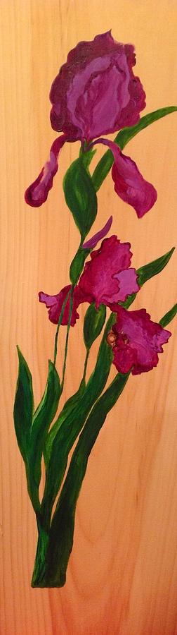 Purple Iris Painting by Agnieszka 