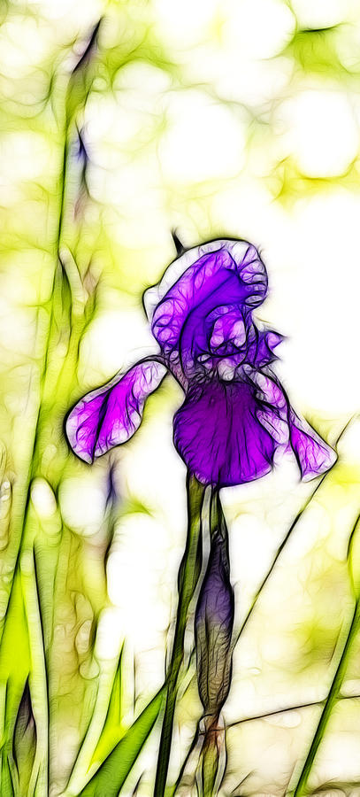Purple Iris Batik Photograph by Kathy Clark