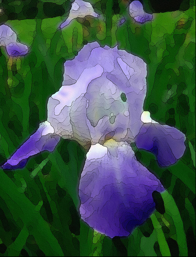 Purple Iris Digital Painting Photograph by Ellen Tully
