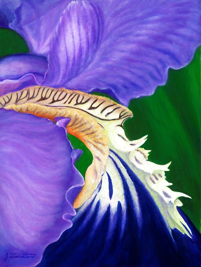 Purple Iris Painting by Jeannette Tramontano