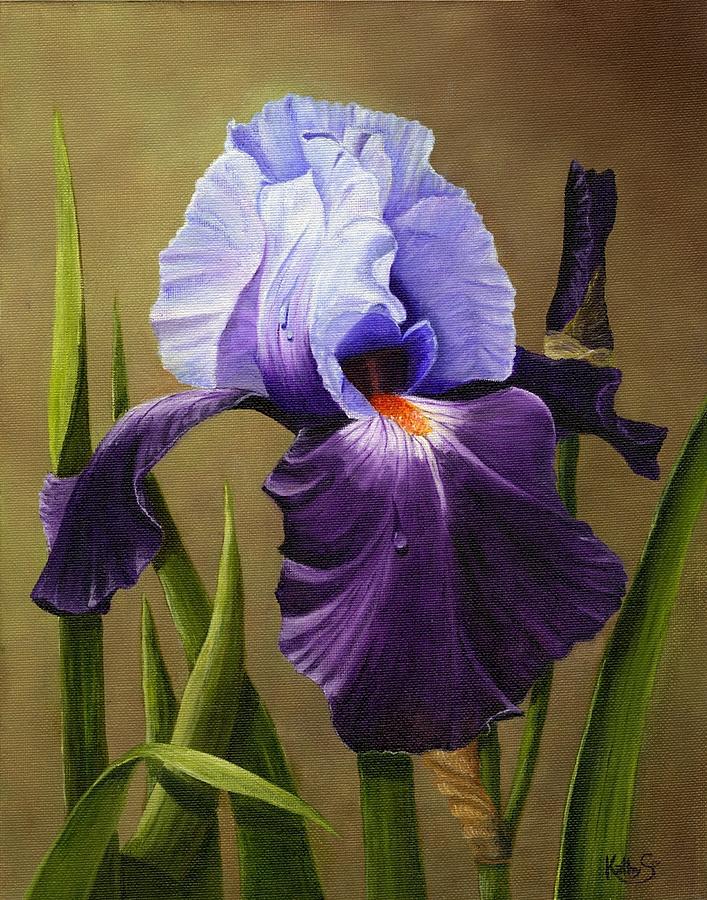 Purple Iris Painting by Kathy Soliday - Fine Art America