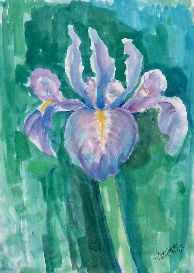 Purple Iris Mixed Media by Mary Armstrong