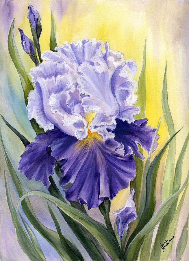 Purple Iris Painting by Sabine Baeckmann - Fine Art America