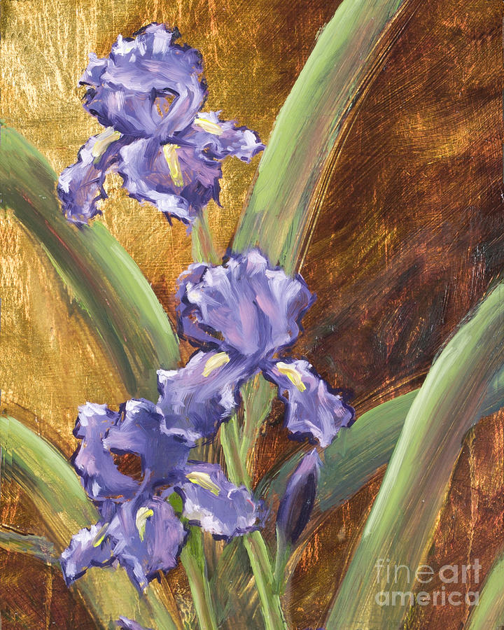 Purple Iris with Gold Leaf by Vic Mastis by Vic Mastis Purple Iris with Gold Leaf by Vic Mastis by Vic Mastis