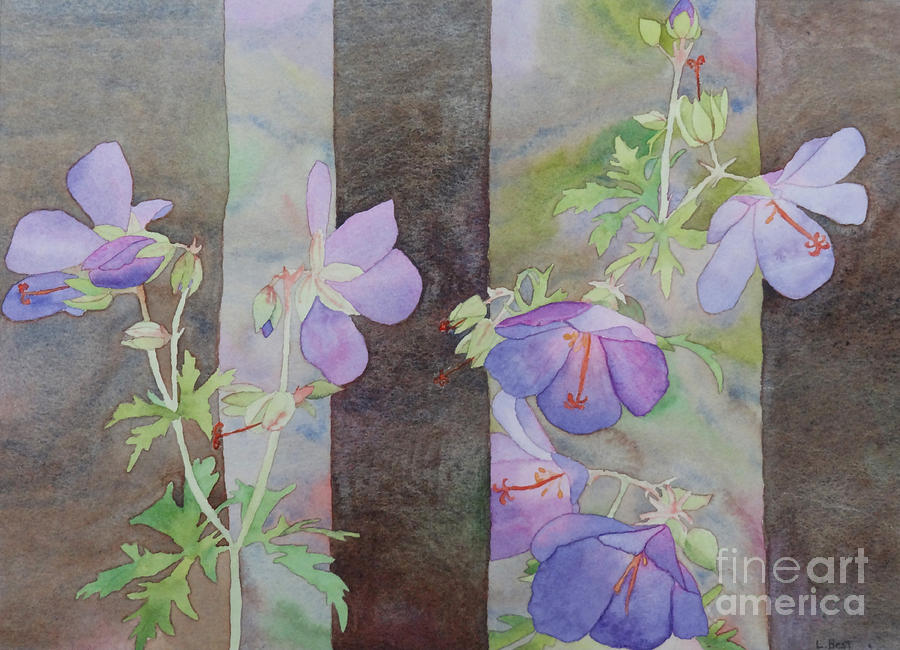 Purple Ivy Geranium Painting by Laurel Best