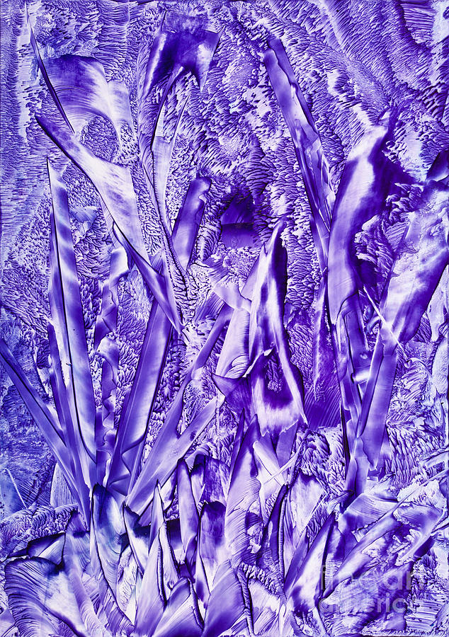 Fantasy Painting - Purple jungle abstract painting by Simon Bratt