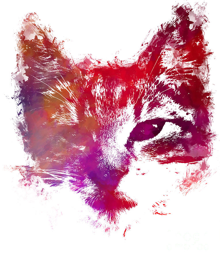 Purple kitty Digital Art by Justyna Jaszke JBJart
