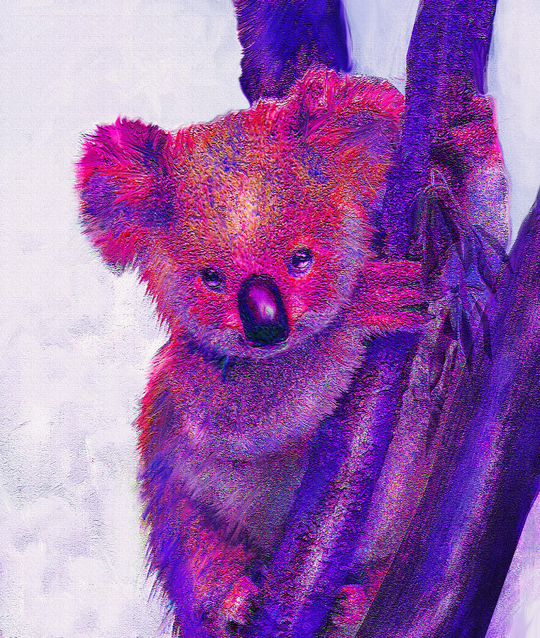 Purple Koala Digital Art by Jane Schnetlage