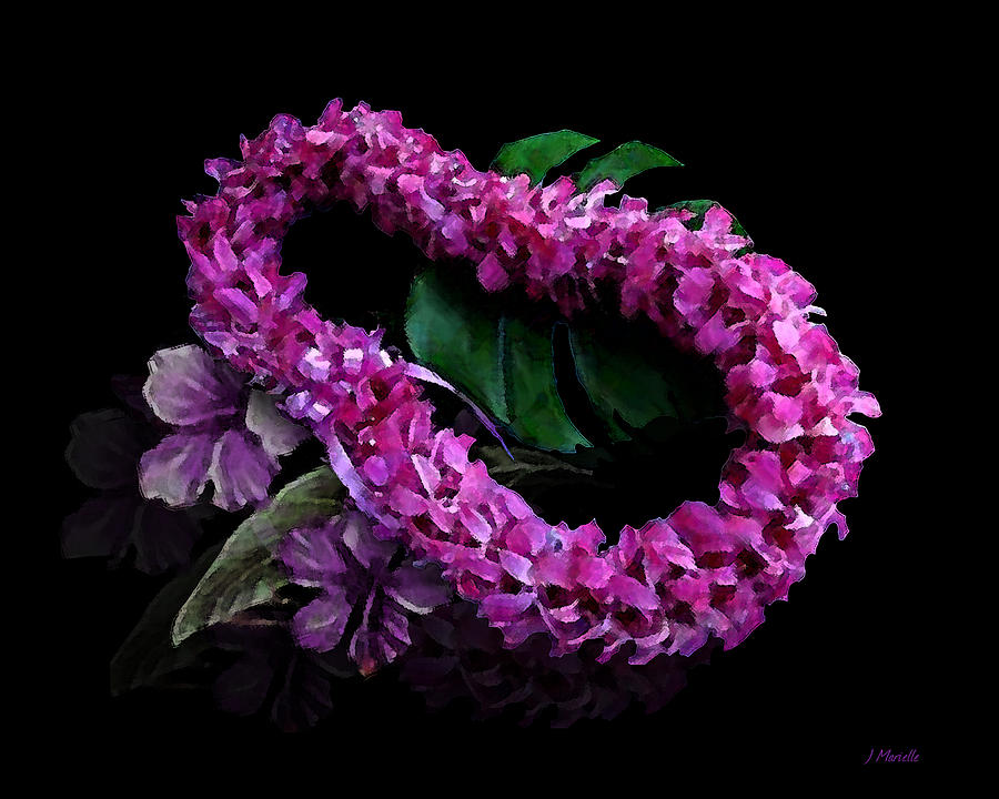 Purple Lei Digital Art by J Marielle