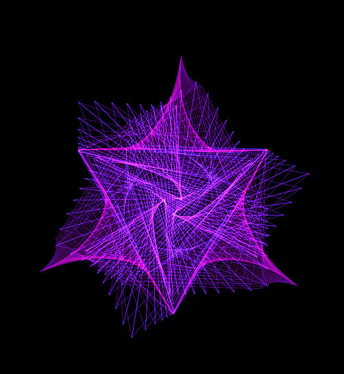 Purple Linear Fractal Star Painting by Bruce Nutting