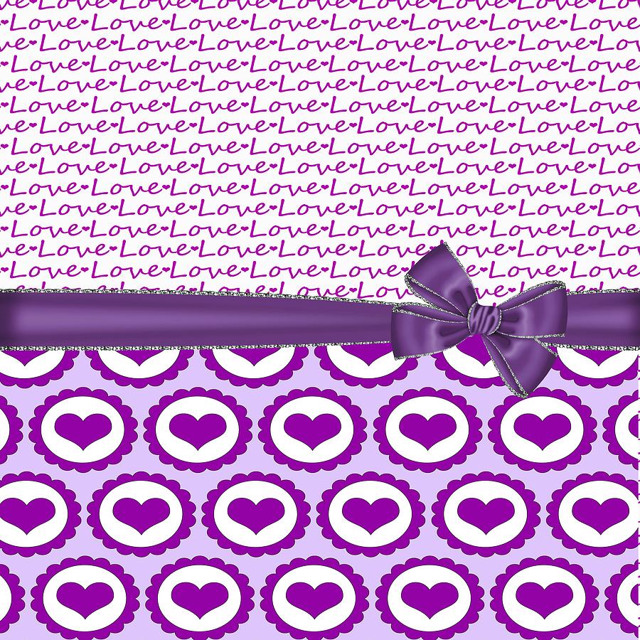 Pattern Digital Art - Purple Love  by Debra  Miller