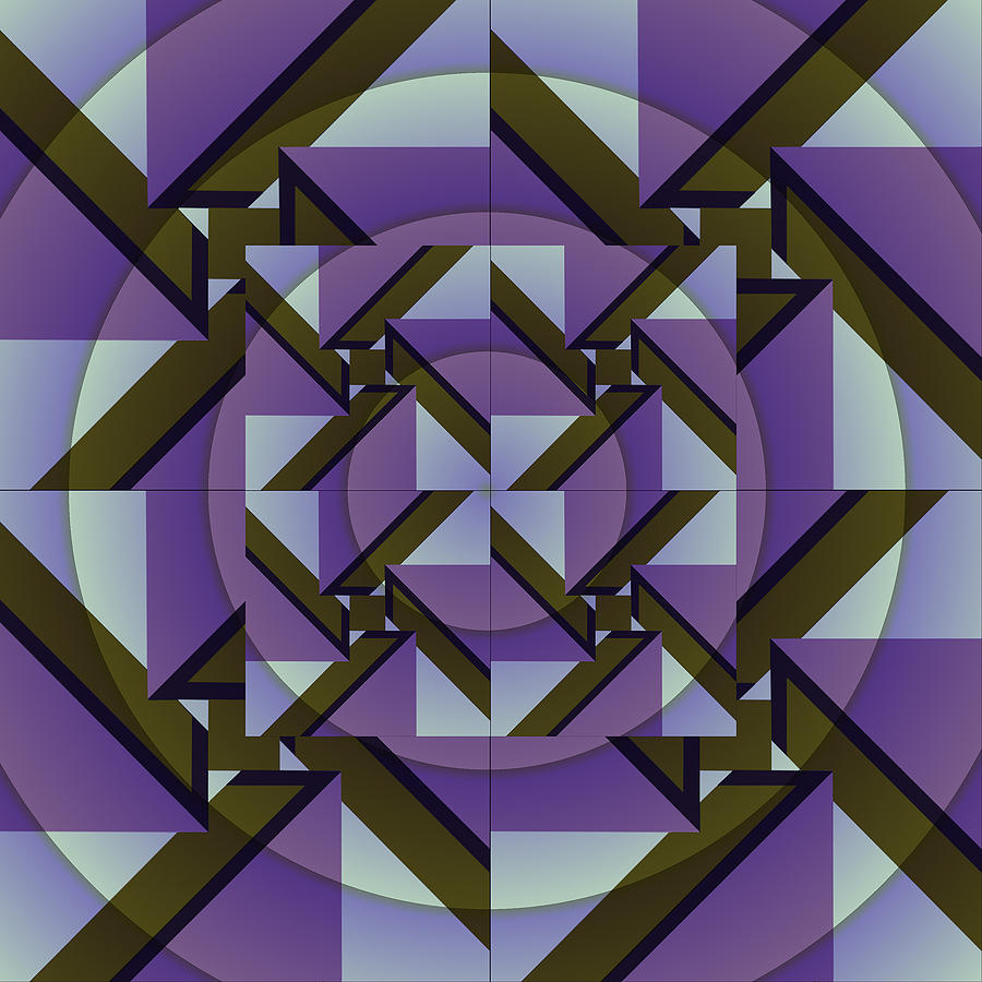 Purple Digital Art - Purple Maze by Richard Newman