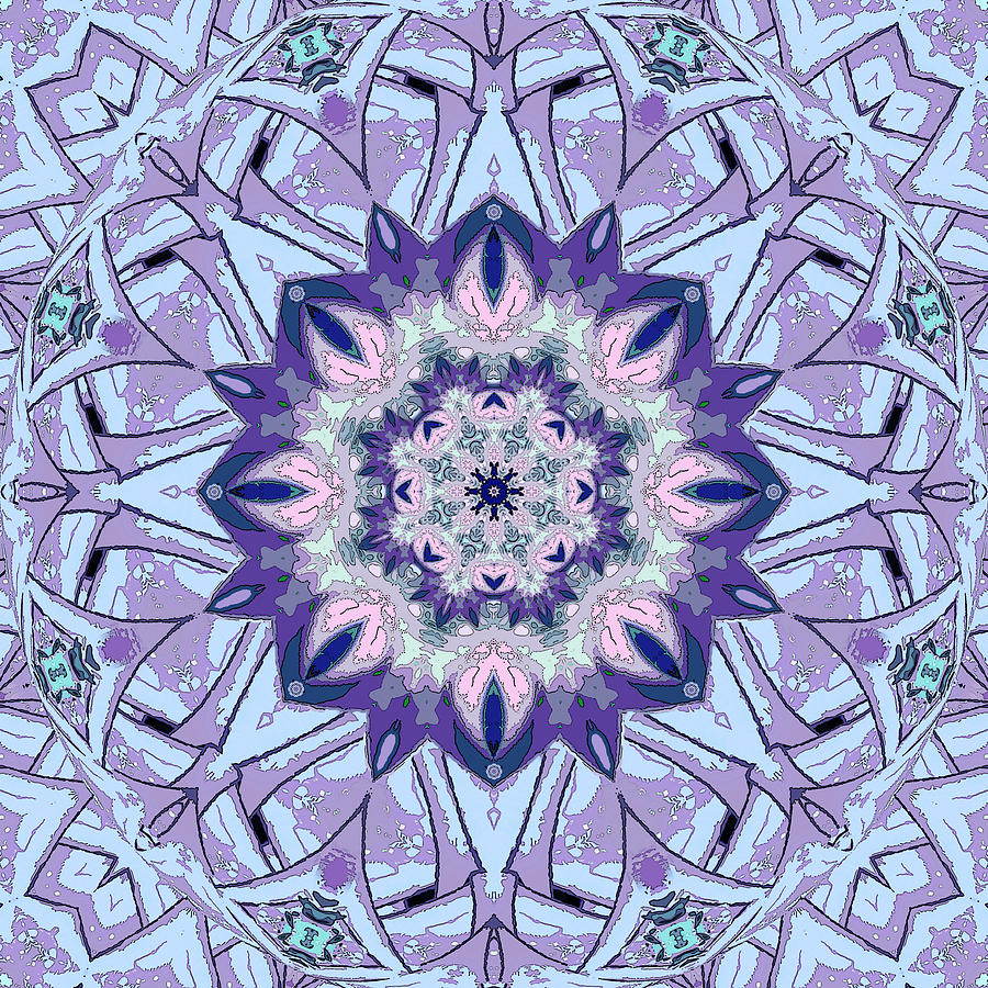 Purple Meditation Mandala Digital Art by Deborah Smith