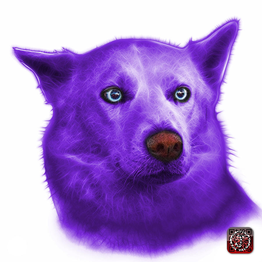 Purple Mila - Siberian Husky - 2103 - WB  Painting by James Ahn