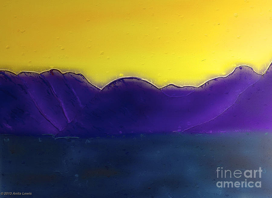 Purple Misty Mountains Mixed Media by Anita Lewis