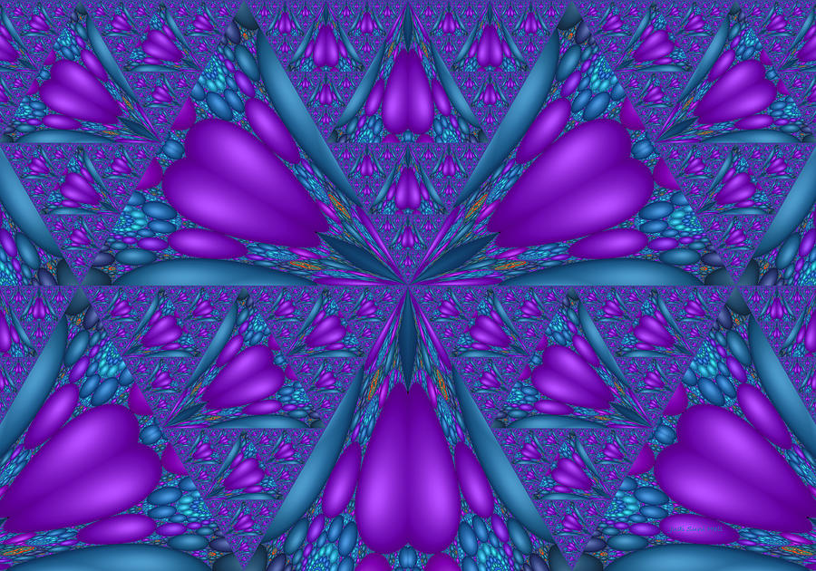 Purple Mixed Fractal Flower Digital Art by Judi Suni Hall
